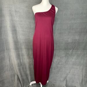 Free People Beach Dress Womens Medium Maroon Saturday Night Ribbed One Sleeve